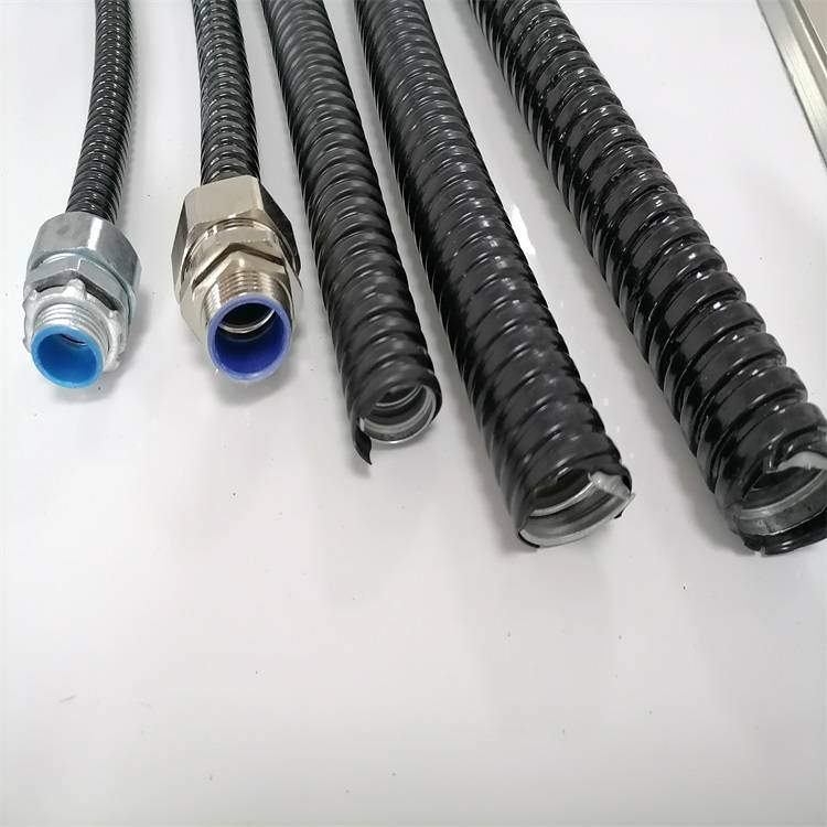 【武汉电气线缆保护金属软管 照明布线黑色包胶金属软管32mm长盛丰源
